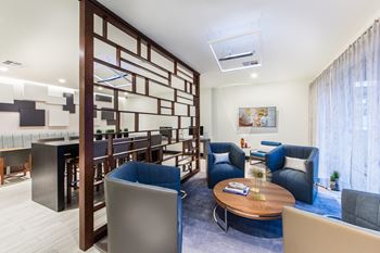 Carpeted lounge area